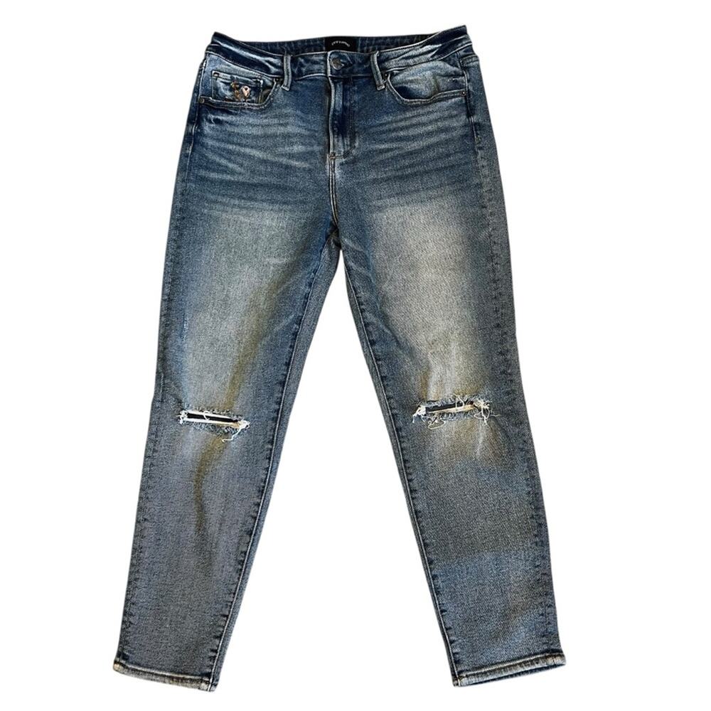 Driftwood x Free People Women’s Sz 28 Embroidered Gizelle Denim Jeans Stretch - Picture 3 of 14